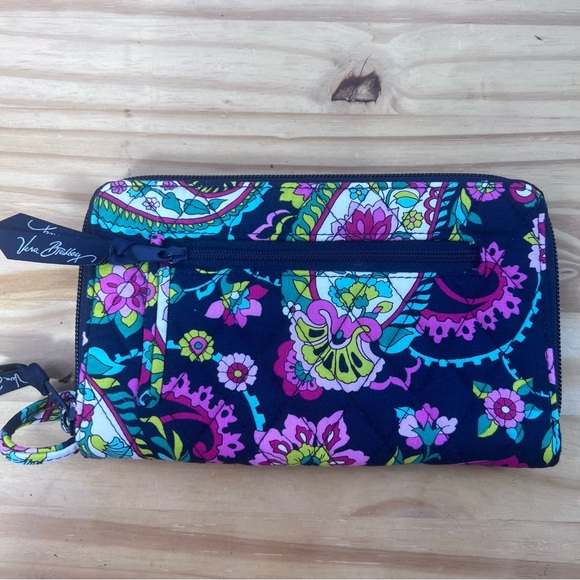 Vera Bradley Petal Paisley Zip Around Wallet Wristlet - Picture 3 of 7